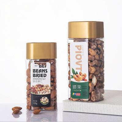 2,4in kwadratowe przezroczyste plastikowe słoiki do przechowywania 250g Suche owoce Rozrywka Odporne na wilgoć Żywność