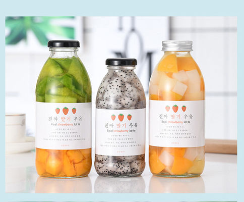 Good price Okrągła szklana butelka na napoje 300 ml 350 ml 500 ml jogurtowe mleko do koktajli mlecznych z etykietą w Internecie