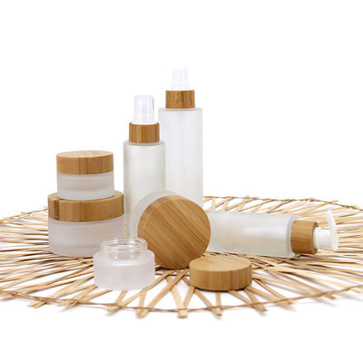 Good price Szklane pojemniki kosmetyczne Bambusowe opakowania kosmetyczne Bambusowe pokrywki Kremowe słoiki kosmetyczne w Internecie